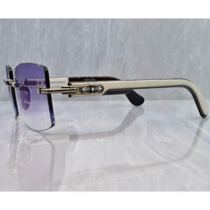 Chrome Hearts Deep Rare Luxury Silver Frame Sunglasses