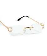 Chrome Hearts Diamond Cut Gold Frame Luxury Glasses