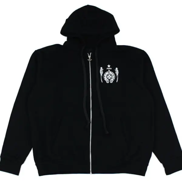 Chrome Hearts Foti Harris Teeter Space Suit Zip Hoodie Black Front Chrome Hearts Foti Harris Teeter Space Suit Zip Hoodie Black