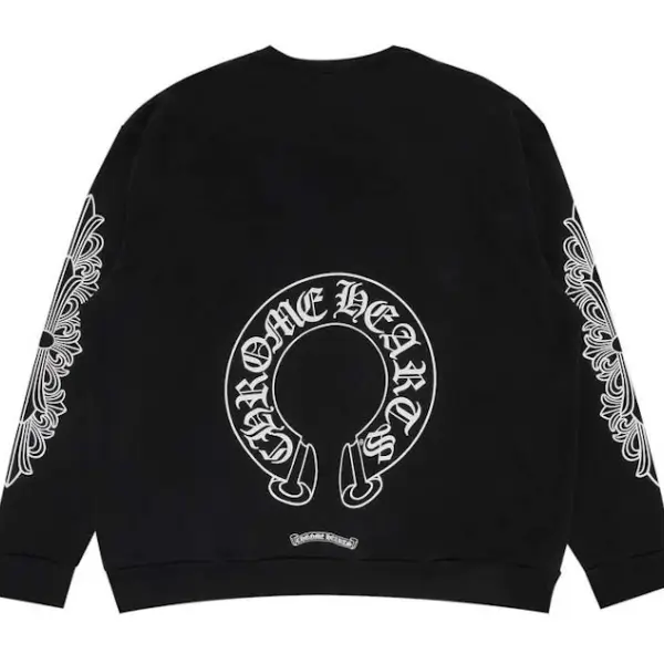 Chrome Hearts Horseshoe Crewneck Black Back Chrome Hearts Horseshoe Crewneck Black