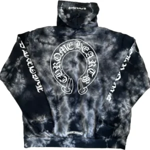 Chrome Hearts Horseshoe Hoodie Black Tie Dye
