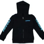 Chrome Hearts Kids Blue Scroll Zip Up Hoodie Black/Blue
