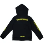 Chrome Hearts Kids Scroll Logo Hoodie Black/Yellow
