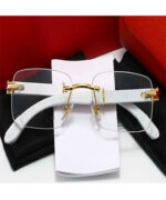 Chrome Hearts Luxury White Square Frame Glasses