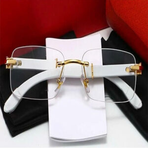 Chrome Hearts Luxury White Square Frame Glasses