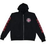 Chrome Hearts Made In Hollywood Plus Cross Zip Up Hoodie Black/Red