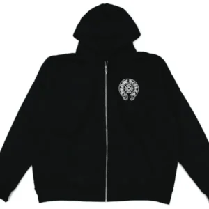 Chrome Hearts Malibu Exclusive Horse Shoe Zip Up Hoodie Black
