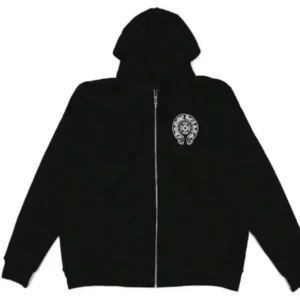 Chrome Hearts Malibu Exclusive Horseshoe Zip-Up Hoodie (Sleeveless Design) Black