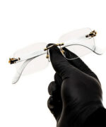 Chrome Hearts Men’s Gold & White Woodgrain Square Glasses