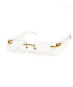 Chrome Hearts Men’s Gold & White Woodgrain Square Glasses