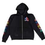 Chrome Hearts Multi Color Cross Cemetery Zip Up Hoodie Black