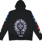 Fit: Relaxed / True to size Material: 100% Heavyweight Cotton Color: Pink Details: Red Chrome Hearts logo print, ribbed cuffs and hem, kangaroo pocket, and adjustable drawstring hood