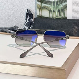 Chrome Hearts Nailer Luxury Black & Silver Aviator Eyewear