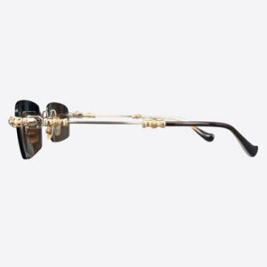 Chrome Hearts Pills III Gold Luxury Sunglasses with Gray Tint