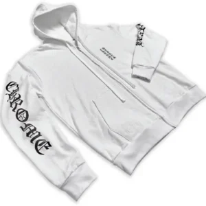 Chrome Hearts Plus Cross All Over Print Zip Up Hoodie White