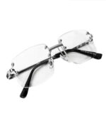 Chrome Hearts Rectangle Silver Frame Retro Hip Hop Clear Lens