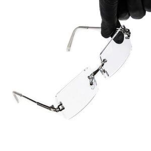 Chrome Hearts Rectangle Silver Frame Retro Hip Hop Clear Lens