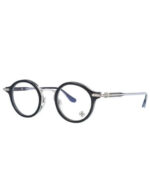 Chrome Hearts Round Black Frame Bra-Gile Glasses