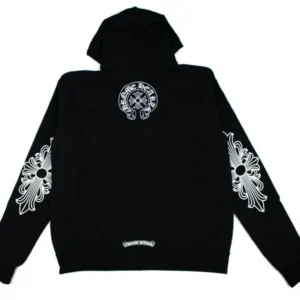 Chrome Hearts Single Floral T Logo Zip Up Hoodie Black