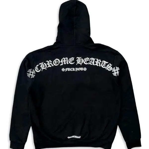 Chrome Hearts T Logo FU Shoulder Zip Up Hoodie Black Chrome Hearts T Logo FU Shoulder Zip Up Hoodie Black
