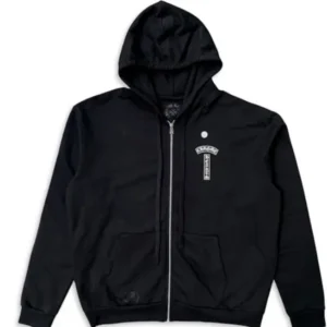 Chrome Hearts T Logo FU Shoulder Zip Up Hoodie Black