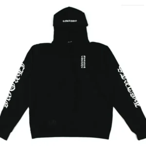 Chrome Hearts Vertical Logo FU Hood Hoodie Black/White