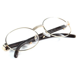 Chrome Hearts Woodgrain Gold Round Eyewear