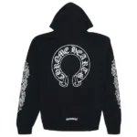 Chrome Hearts Horse Shoe Floral Hoodie Black Back