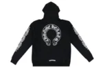 Chrome Hearts Horseshoe Floral Cross Sleeve Zip Up Hoodie